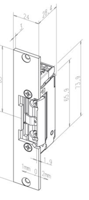 Effeff 11805 Elektrische inbouw deuropener type 118 | spanningsloos vergrendeld | met diode | fafix | 22-42V=~ | (22-26V 100% ED) | DIN links en DIN