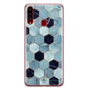 Samsung Galaxy A20s siliconen hoesje - Blue cubes