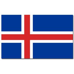 Vlag van IJsland - 90 x 150 cm - feestartikelen - IJsland landen thema - supporter/fan - decoratie