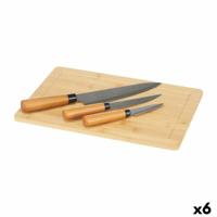 Messen Set Snijplank Kaas Bruin Bamboe (6 Stuks)