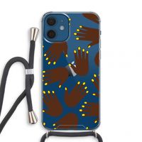 Hands dark: iPhone 12 mini Transparant Hoesje met koord