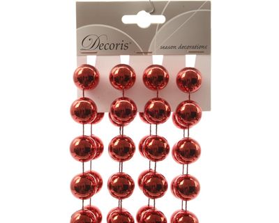 Kralenketting plastic xxl 20mmx270cm kerstrood - Ksd