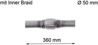 LRT Flexible pipe, exhaust sy d=50mm l=360mm