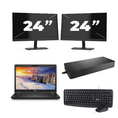 Dell Latitude E5490 - Intel Core i3-8e Generatie - 14 inch - 8GB RAM - 256GB SSD - Windows 11 Home + 2x 24 inch Monitor Dell Latitude E5490 - Intel Core i3-8e Generatie - 14 inch - 8GB RAM - 256GB SSD - Windows 11 Home + 2x 24 inch Monitor