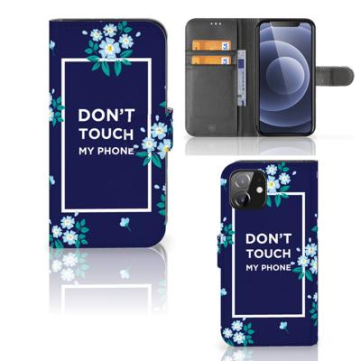 iPhone 12 | 12 Pro (6.1") Portemonnee Hoesje Flowers Blue DTMP iPhone 12 | 12 Pro (6.1") Portemonnee Hoesje Flowers Blue DTMP