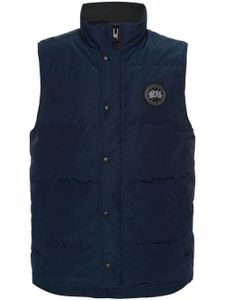 Canada Goose gilet matelassée à patch logo - Bleu