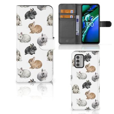 Telefoonhoesje | Met pasjeshouder | voor Nokia G42 Konijntjes