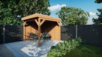 Trendhout Overkapping Traditioneel douglas 310x330x260 cm met douglas onbehandelde wanden- Plat dak- - Trendhout Trendhout Overkapping Traditioneel douglas 310x330x260 cm met douglas onbehandelde wanden- Plat dak- - Trendhout