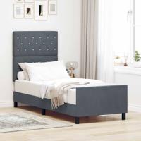 Bedframe met hoofdeinde Donkergrijs 80 x 200 cm Fluweel