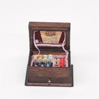 1:12 Mini huis speelgoed simulatie klassieke massief hout Chinese retro naaien vak (klassieke kleur)