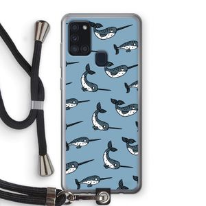Narwhal: Samsung Galaxy A21s Transparant Hoesje met koord