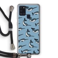 Narwhal: Samsung Galaxy A21s Transparant Hoesje met koord
