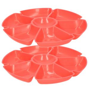 Excellent Houseware Hapjes/chips serveerschaal - set 2x stuks - oranje - 29 cm