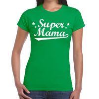 Super mama cadeau t-shirt groen dames - thumbnail