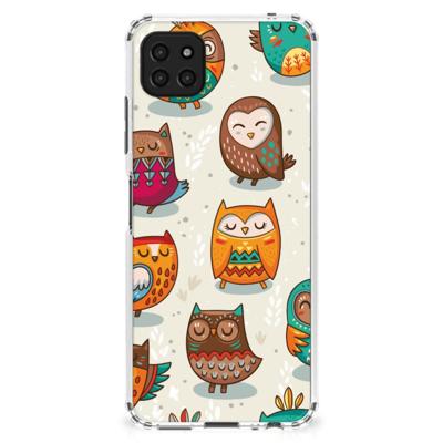 Samsung Galaxy A22 5G Case Anti-shock Vrolijke Uilen Samsung Galaxy A22 5G Case Anti-shock Vrolijke Uilen