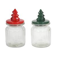 Svenska Living Voorraadpot boom rood/groen ø7.8xh9+6cm