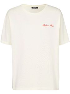 Balmain t-shirt en coton à logo brodé - Blanc