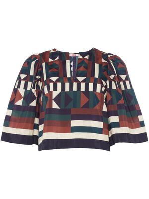 ERES blouse Lunaire à imprimé géométrique - Marron