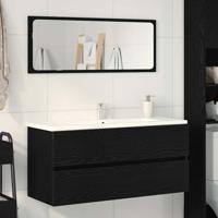 Wastafelkast 100x38,5x45 cm spaanplaat zwart eikenkleurig