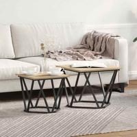 Bijzettafelset 2 pcs Sonoma eiken 50 x 50 x 40 cm