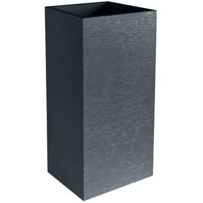 EDA Bloempot square top Graphit - 39,5 x 39,5 x H 80 cm - 31 L - antraciet grijs
