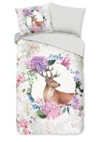 Good Morning Dekbedovertrek "Hert" - Grijs - (140x200/220 cm) - Katoen Flanel