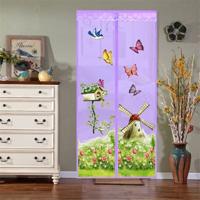 Magische gordijn magnetische snap Fly bug insect Mosquito scherm net voor slaapkamer keuken grootte: 90x210cm (paars)