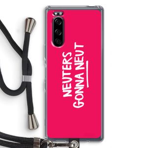 Neuters (roze): Sony Xperia 5 Transparant Hoesje met koord