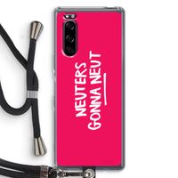 Neuters (roze): Sony Xperia 5 Transparant Hoesje met koord