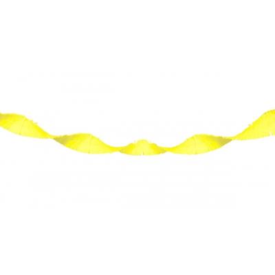 Crepe papier feestslinger - neon geel - 18 meter - Verjaardag of thema versiering