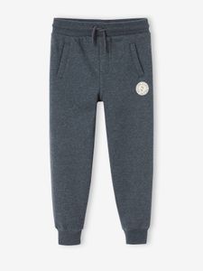 Joggingbroek van molton jongens marineblauw, gechineerd