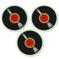 3x stuks seventies/eighties muziek decoratie- disco thema - lp/vinylplaat - d28 cm - karton