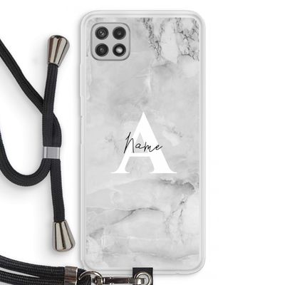 Ivory Marble: Samsung Galaxy A22 4G Transparant Hoesje met koord