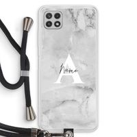 Ivory Marble: Samsung Galaxy A22 4G Transparant Hoesje met koord