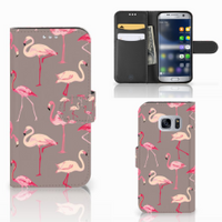 Samsung Galaxy S7 Telefoonhoesje met Pasjes Flamingo