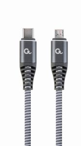 Premium USB Type-C naar micro laad- en datakabel &apos;katoen&apos;, 1.5 m