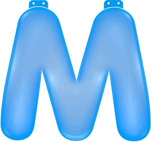 Opblaasbare letter M blauw   -