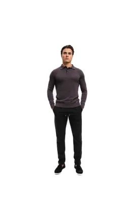 Malelions Knitted Longsleeve Polo Heren Bruin - Maat S - Kleur: Bruin | Soccerfanshop