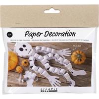 Creativ Company Mini hobbyset decoraties van papier, skelet, zwart/wit, 1 doos