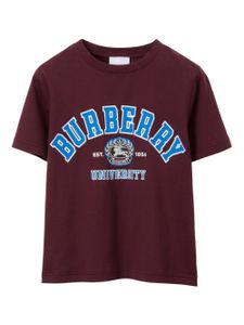 Burberry Kids t-shirt College à logo imprimé - Rouge