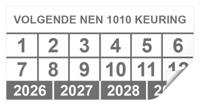 Keuringssticker volgende NEN 1010 keuring rechthoek 50 x 25 mm - 250 stuks (op rol)