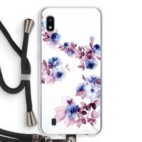 Waterverf bloemen: Samsung Galaxy A10 Transparant Hoesje met koord