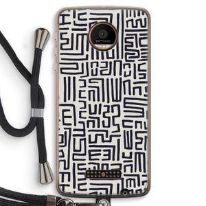 Moroccan Print: Motorola Moto Z Force Transparant Hoesje met koord