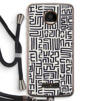 Moroccan Print: Motorola Moto Z Force Transparant Hoesje met koord Moroccan Print: Motorola Moto Z Force Transparant Hoesje met koord