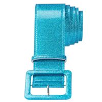 Blauwe glitter riem 120 cm - thumbnail