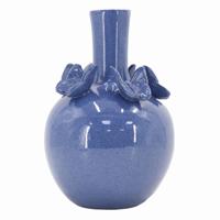 Bolvaas Vlinders keramiek D22xH32 blauw