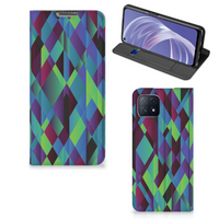 OPPO A73 5G Stand Case Abstract Green Blue - thumbnail