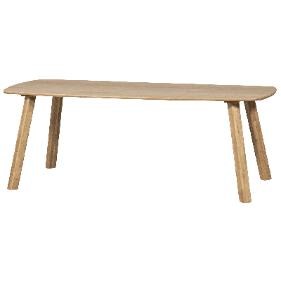 WOOOD Deens Ovale Eettafel 'Tablo' Eikenhout, 180 x 100cm, kleur Transparant