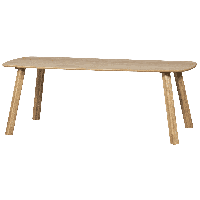 WOOOD Deens Ovale Eettafel 'Tablo' Eikenhout, 180 x 100cm, kleur Transparant