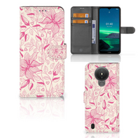 Nokia 1.4 Hoesje Pink Flowers - thumbnail